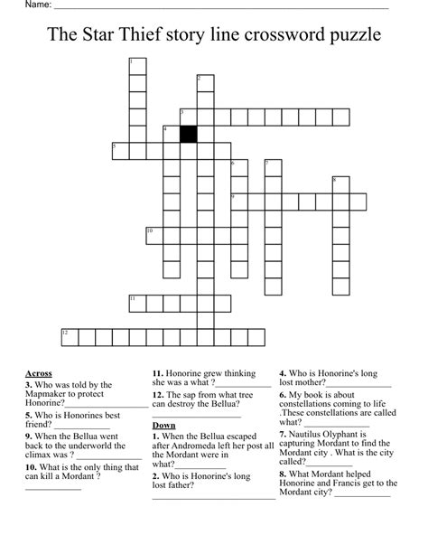 story line crossword.